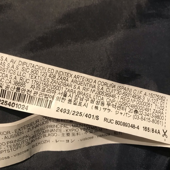 Zara Floral Bomber Style Jacket in Navy Blue Size Small Spring - Picture 10 of 10